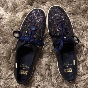 Kate Spade Navy Glitter Keds